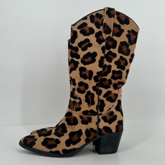 Paris Texas Leopard Animal Print Calf Hair Leather Western Cowboy Boots - Picture 4 of 10